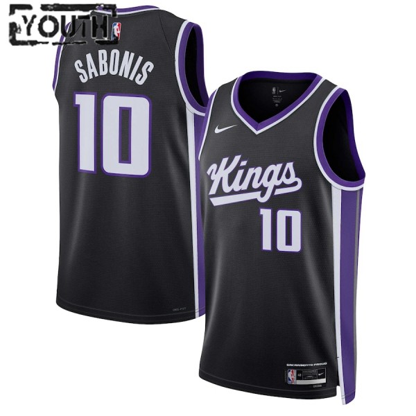 Sacramento Kings Trikot Domantas Sabonis Nike 2023-24 Icon Edition Schwarz Swingman - Kinder
